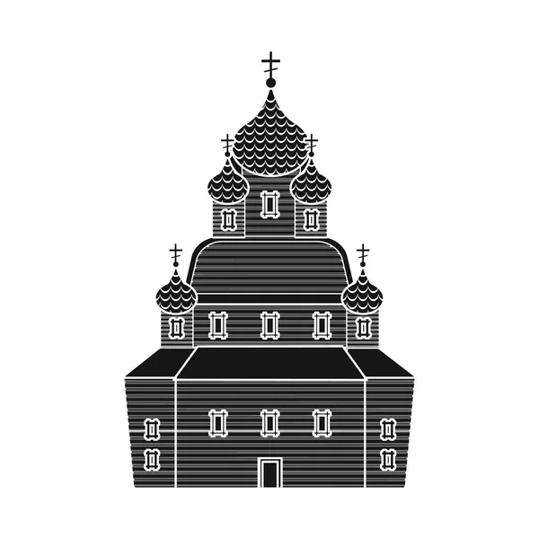 Vector ontwerp van kerk en orthodoxe logo. Collectie van kerk en bouw voorraad vector illustratie. — Stockvector