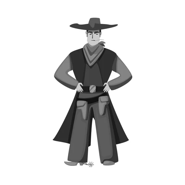 Diseño vectorial de vaquero y hombre símbolo. Conjunto de vaquero y sombrero stock vector ilustración . — Vector de stock