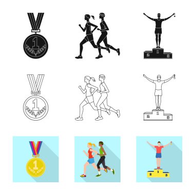 Spor ve kazanan simge vektör tasarımı. Spor ve fitness hisse senedi simgesi için web topluluğu.