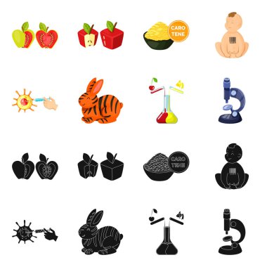 Test ve sentetik logo vektör Illustration. Web test ve laboratuvar hisse senedi simgesi topluluğu.