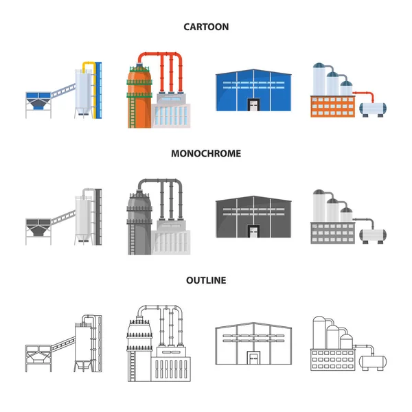 Objet isolé de production et signe de structure. Ensemble de symbole stock de production et de technologie pour le web . — Image vectorielle