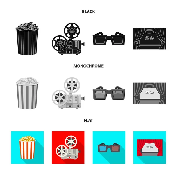 Ilustração vetorial do logotipo da televisão e das filmagens. Conjunto de televisão e visualização ilustração vetorial . —  Vetores de Stock