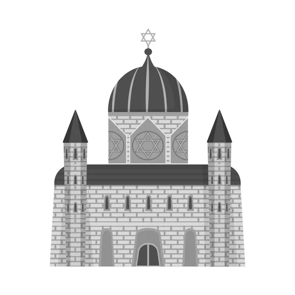 Vector illustration of synagogue and jewish icon. Set of synagogue and old stock vector illustration. — Stock Vector