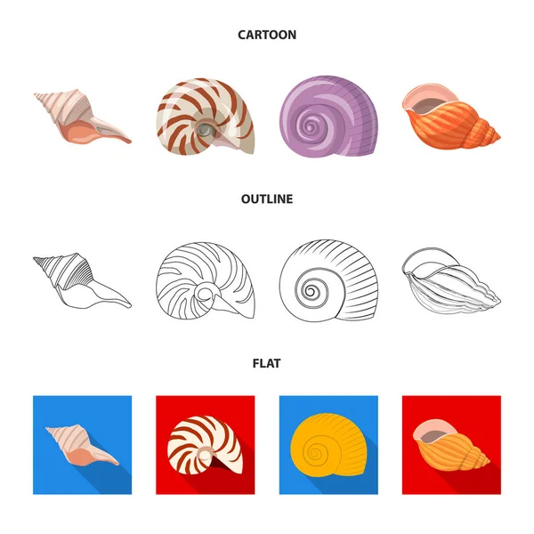 Ilustración vectorial del signo animal y decorativo. Conjunto de animal y océano vector icono para stock . — Vector de stock