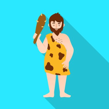 Neandertal ve insan sembolü vektör tasarımı. Web için neandertal ve tarih öncesi stok sembolü koleksiyonu.
