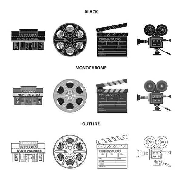 Projeto vetorial de televisão e sinal de filmagem. Coleção de televisão e visualização vetor ícone para estoque . —  Vetores de Stock