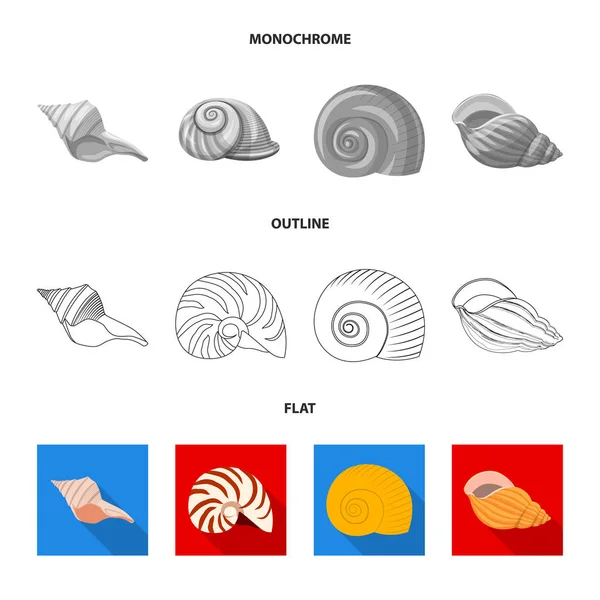 Diseño vectorial de signo animal y decoración. Conjunto de animal y océano vector icono para stock . — Vector de stock