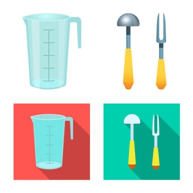 Mutfak ve yemek logosu yalıtılmış nesne. Mutfak ve cihaz hisse senedi simgesi için web topluluğu.