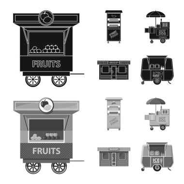 Piyasa ve dış simge vektör Illustration. Market ve gıda vektör simgesini hissenin topluluğu.