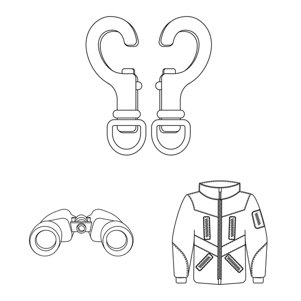 Vector design of mountaineering and peak symbol. Set of mountaineering and camp vector icon for stock. — Stock Vector