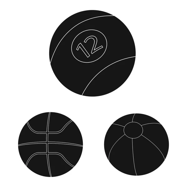 Diseño vectorial del icono del deporte y la pelota. Conjunto de deporte e ilustración de vector de stock atlético . — Archivo Imágenes Vectoriales