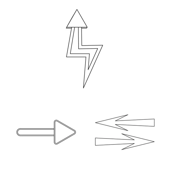 Isoliertes Element und Pfeil-Symbol. Satz von Element und Richtung Aktiensymbol für Web. — Stockvektor