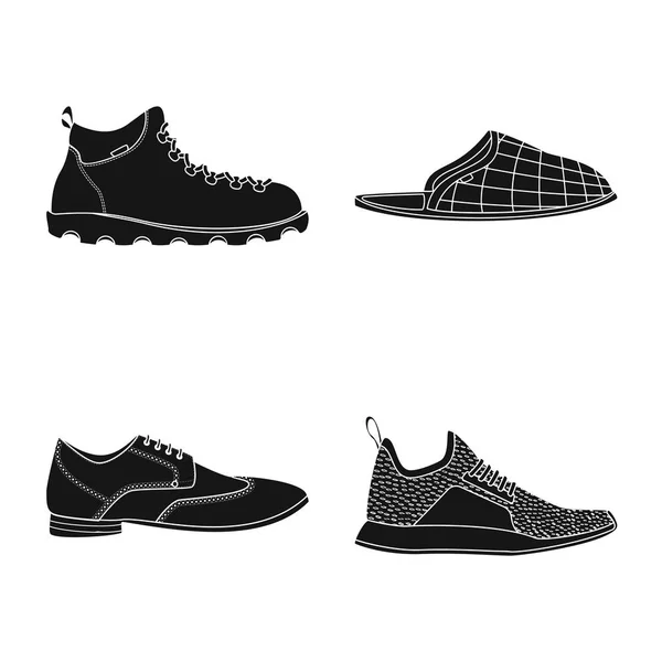 Illustrazione vettoriale dell'icona scarpa e calzature. Set di scarpe e piedi simbolo stock per il web . — Vettoriale Stock