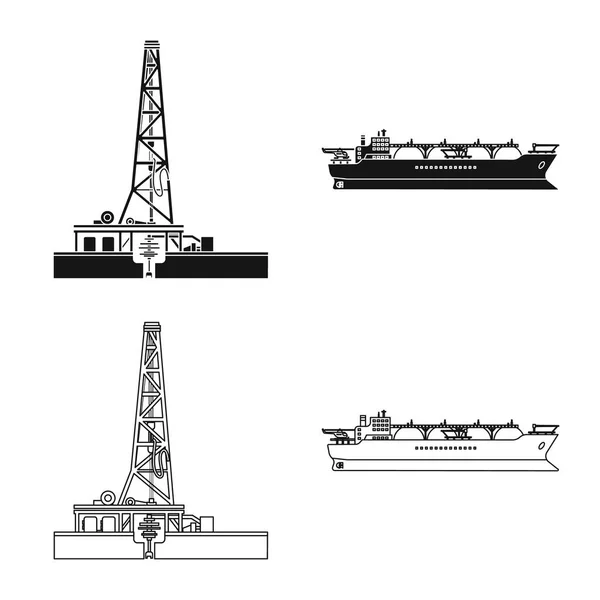 Векторні ілюстрації логотипу нафти і газу. Набір піктограм нафти і бензину для запасів . — стоковий вектор
