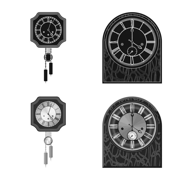 Illustration vectorielle de l'horloge et du symbole horaire. Ensemble d'horloge et cercle illustration vectorielle de stock . — Image vectorielle