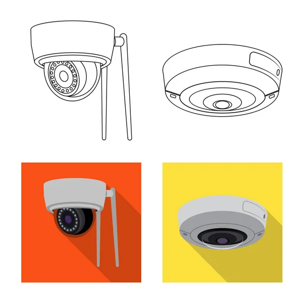 Vector design cctv és fényképezőgép ikonját. A cctv és a rendszer tőzsdei szimbólum a web beállítása. — Stock Vector