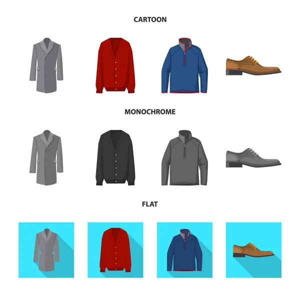 Vector εικονογράφηση του ανθρώπου και ρούχα λογότυπο. Συλλογή από άνθρωπο και φθορά σύμβολο μετοχής για το web. — Διανυσματικό Αρχείο