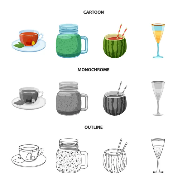 Objeto isolado de bebida e símbolo de barra. Conjunto de bebida e festa ilustração vetor estoque . — Vetor de Stock