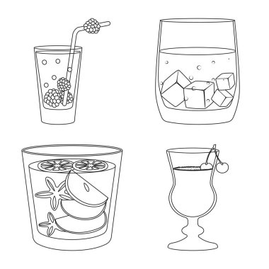 İçecek ve buz logosu vektör tasarımı. İçecek ve shaker stok vektör illüstrasyon koleksiyonu.