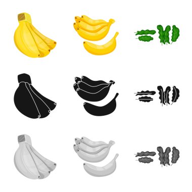 Doğal ve vejetaryen işareti vektör tasarımı. Doğal ve yeme hisse senedi vektör çizim topluluğu.