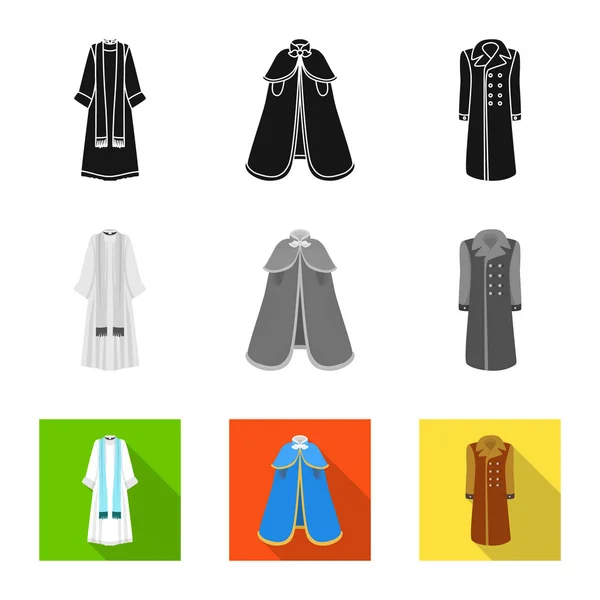 Vektor-Design von Material und Kleidung Symbol. Sammlung von Material und Kleidungsstücken für das Web. — Stockvektor