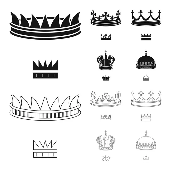 Objet isolé de signe médiéval et noblesse. Collection d'illustration vectorielle de stock médiévale et monarchique . — Image vectorielle