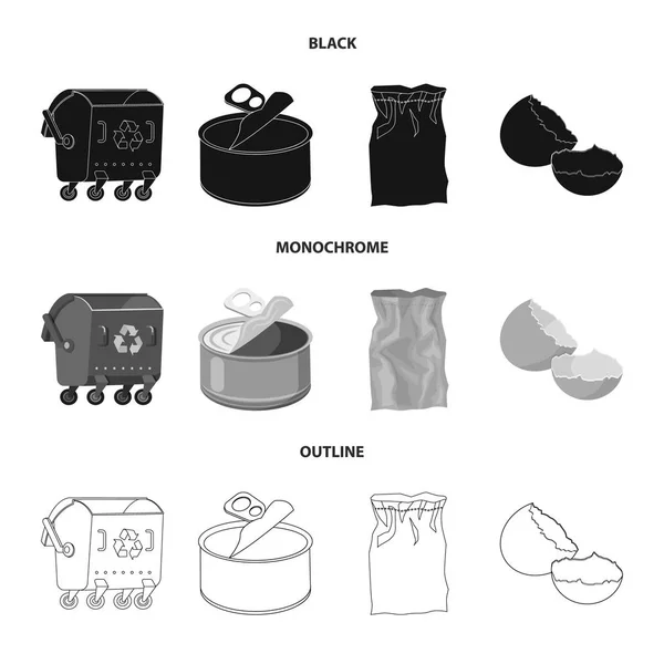 Illustration vectorielle de vidage et icône de tri. Ensemble d'icône de vecteur de décharge et de ferraille pour le stock . — Image vectorielle