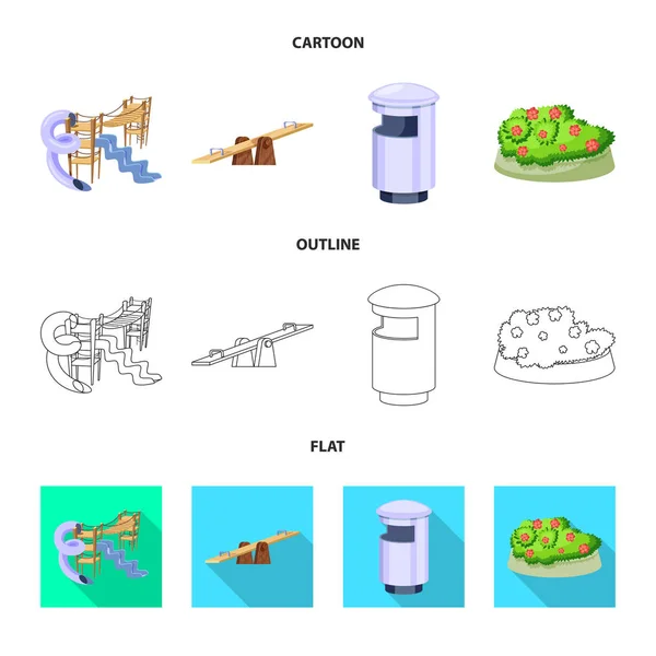 Vector ontwerp van stedelijke en straat pictogram. Aantal stedelijke en ontspanning aandelensymbool voor web. — Stockvector