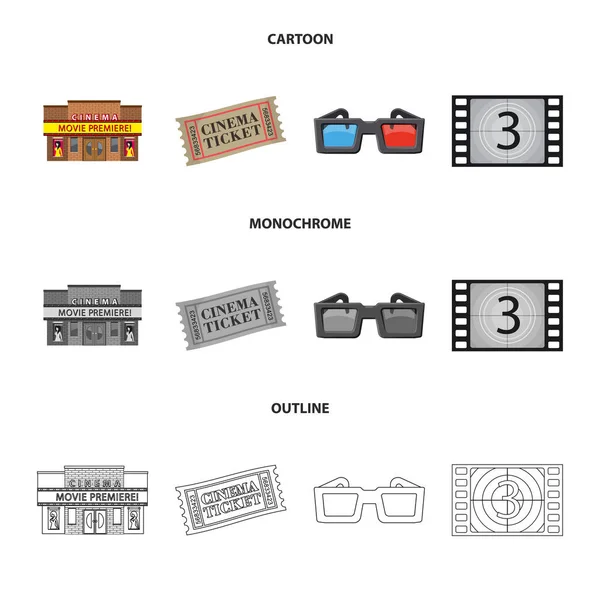 Vectorillustratie van televisie en filmen pictogram. Collectie van televisie en het bekijken van de vector pictogram voor voorraad. — Stockvector