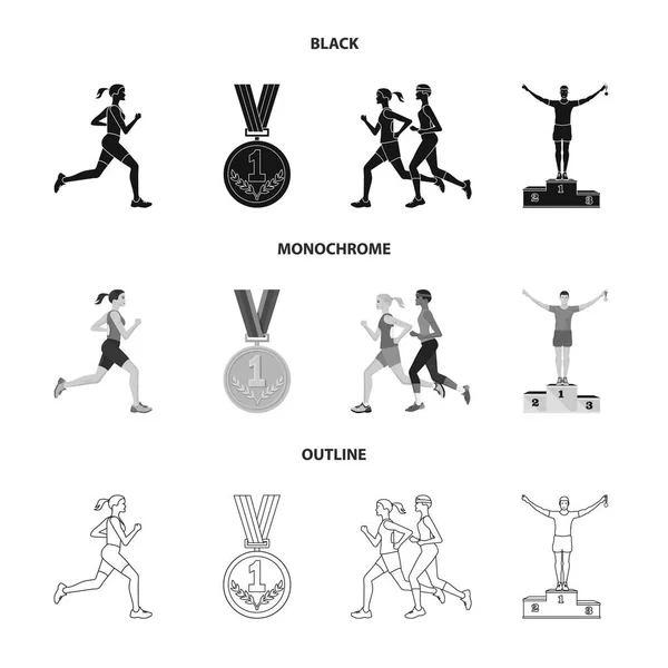 Diseño vectorial del deporte y el icono ganador. Conjunto de símbolo de stock de deporte y fitness para web . — Vector de stock