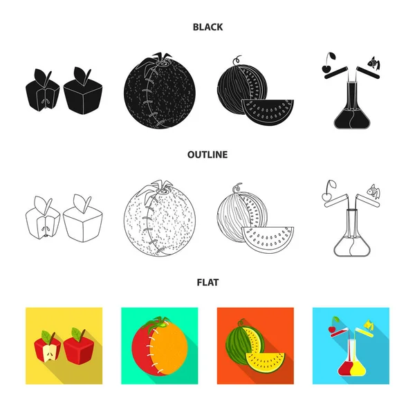 Conception vectorielle de test et icône synthétique. Jeu d'icônes vectorielles d'essai et de laboratoire pour stock . — Image vectorielle