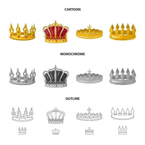 Conception vectorielle de l'icône médiévale et de noblesse. Ensemble de symbole stock médiéval et monarchique pour toile . — Image vectorielle