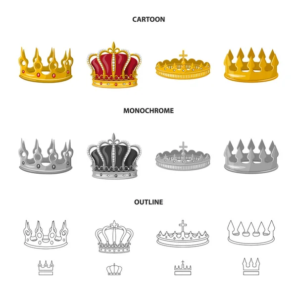 Vektor design av medeltida och adeln ikonen. Uppsättning av medeltida och monarkin aktiesymbol för webben. — Stock vektor
