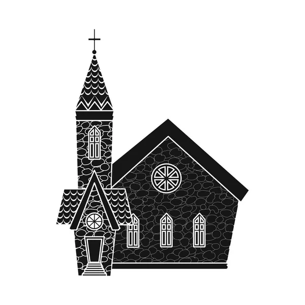 Vector ontwerp van kerk en katholieke logo. Set van kerk en Pasen vector pictogram voor voorraad. — Stockvector