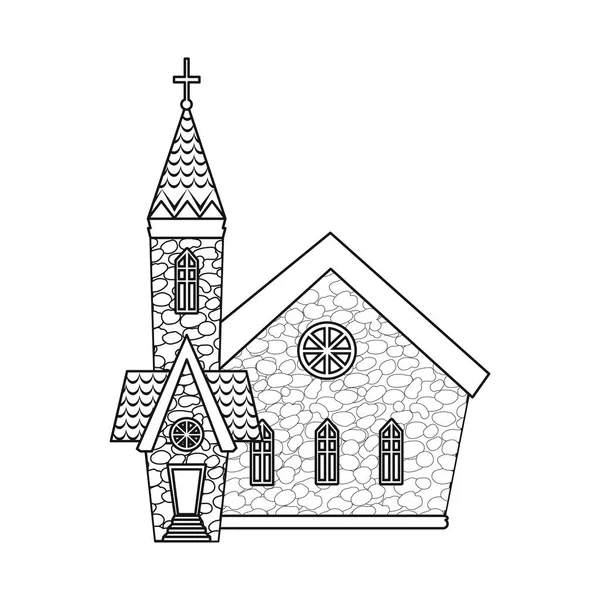 Disegno vettoriale della chiesa e simbolo cattolico. Set di chiesa e pasqua icona vettoriale per magazzino . — Vettoriale Stock