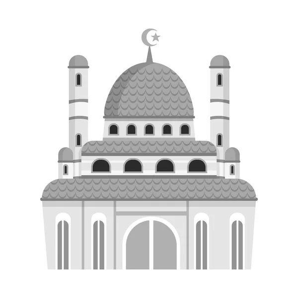 Vector illustration of mosque and church symbol. Set of mosque and muslim stock symbol for web. — Stock Vector