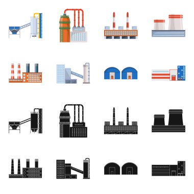 Üretim ve yapısı işareti yalıtılmış nesne. Üretim ve stok için teknoloji vektör simge kümesi.