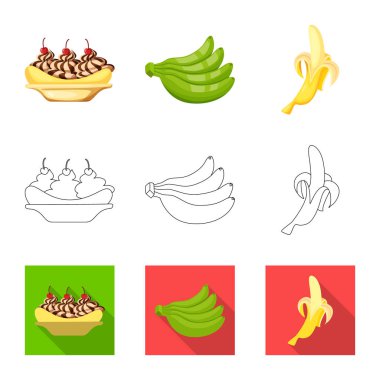 Doğal ve vejetaryen işareti vektör tasarımı. Web için doğal ve yeme hisse senedi simgesi kümesi.