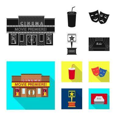 Televizyon ve işareti filme vektör tasarımı. Televizyon ve web için hisse senedi simgesi ile ilgilenen.