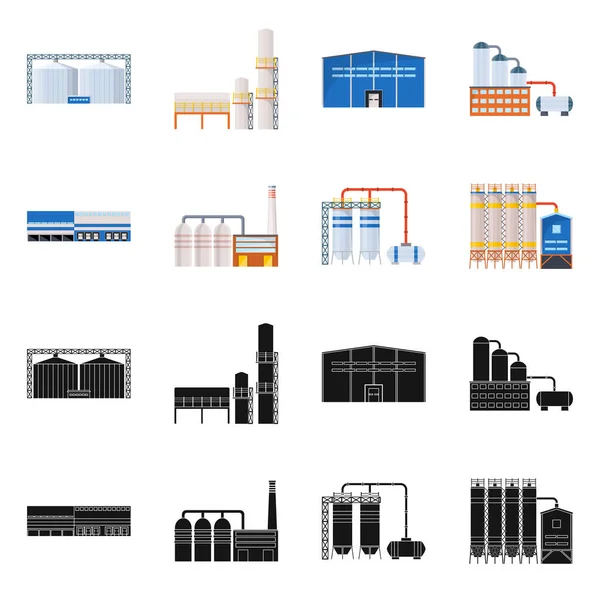 Ilustração vetorial do símbolo de produção e estrutura. Conjunto de símbolos de estoque de produção e tecnologia para web . —  Vetores de Stock