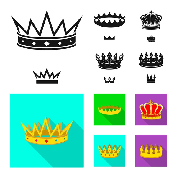 Vector design of medieval and nobility sign. Collection of medieval and monarchy vector icon for stock. — Stock Vector