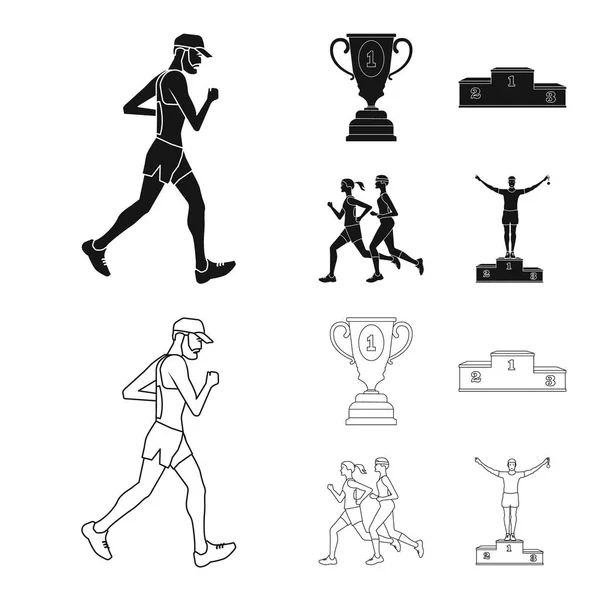 Diseño vectorial del deporte y logo ganador. Colección de deporte y fitness símbolo de stock para la web . — Vector de stock