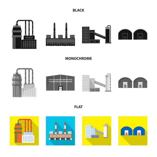 Objet isolé de production et symbole de structure. Collection de symboles de stock de production et de technologie pour le web . — Image vectorielle