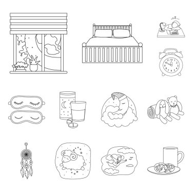 Rüyalar ve gece logo vektör tasarımı. Rüyalar ve yatak odası hisse senedi vektör çizim.