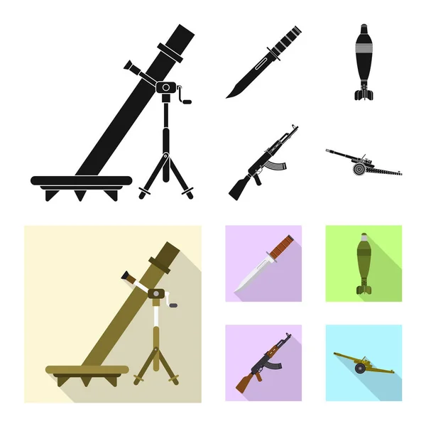 Vektorillustration av vapen och gun symbol. Samling av vapen och armén aktiesymbol för webben. — Stock vektor