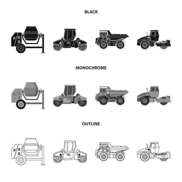 Illustration vectorielle du symbole de construction. Ensemble d'illustration vectorielle de stock de construction et de machines . — Image vectorielle