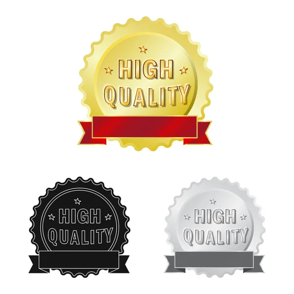 Vectorillustratie van embleem en badge icoon. Collectie van embleem en sticker aandelensymbool voor web. — Stockvector