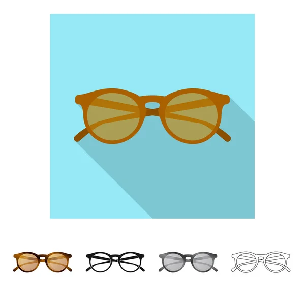 Ilustración vectorial de gafas y símbolo de gafas de sol. Colección de gafas y accesorio stock vector ilustración . — Archivo Imágenes Vectoriales