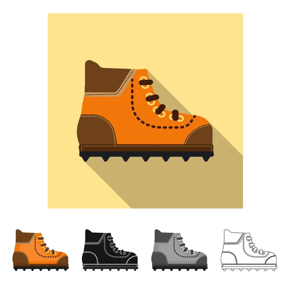 Illustration vectorielle de l'alpinisme et symbole de pic. Ensemble d'icône vectorielle d'alpinisme et de camp pour stock . — Image vectorielle