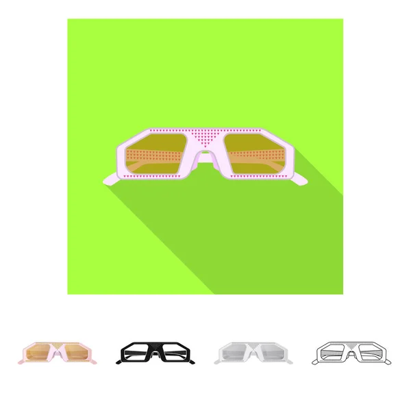 Vector illustration of glasses and sunglasses symbol. Collection of glasses and accessory stock vector illustration. — Stock Vector